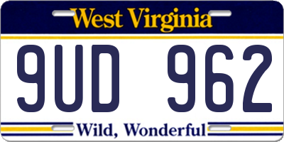 WV license plate 9UD962
