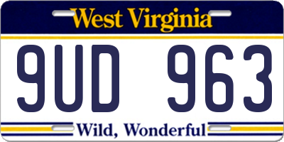 WV license plate 9UD963