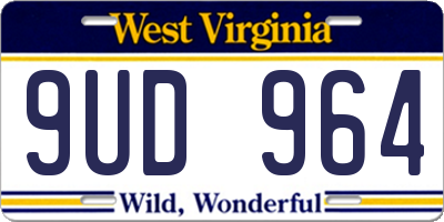 WV license plate 9UD964