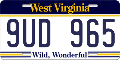WV license plate 9UD965