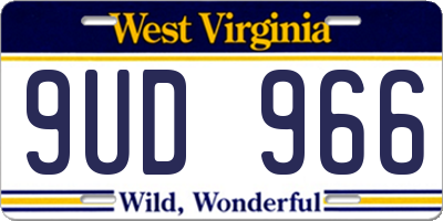 WV license plate 9UD966