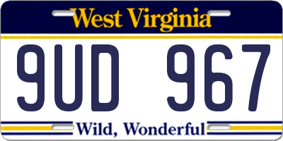 WV license plate 9UD967