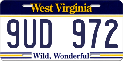 WV license plate 9UD972
