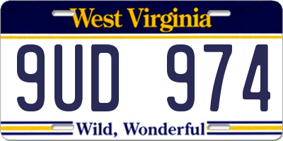 WV license plate 9UD974
