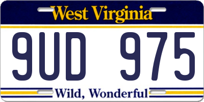 WV license plate 9UD975