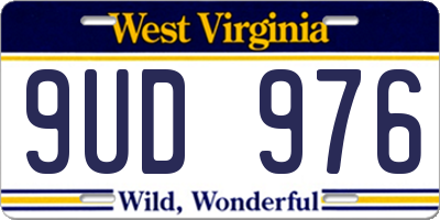 WV license plate 9UD976