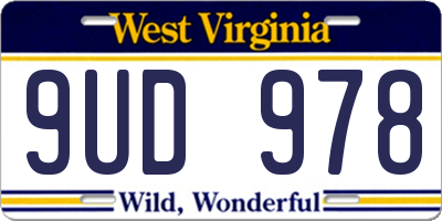 WV license plate 9UD978