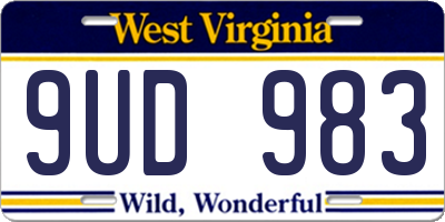 WV license plate 9UD983