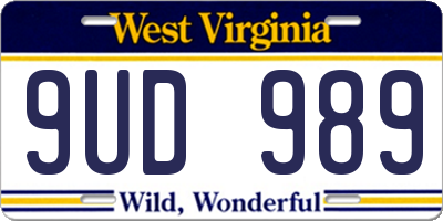 WV license plate 9UD989