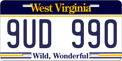 WV license plate 9UD990
