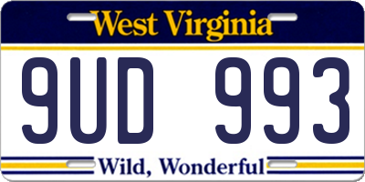 WV license plate 9UD993