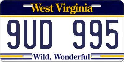 WV license plate 9UD995