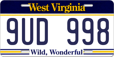 WV license plate 9UD998