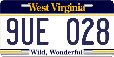 WV license plate 9UE028