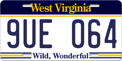 WV license plate 9UE064