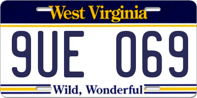 WV license plate 9UE069