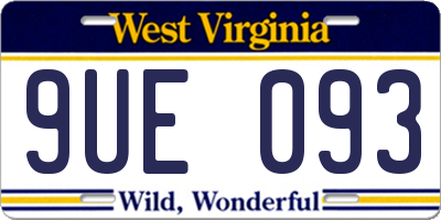 WV license plate 9UE093