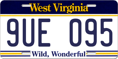 WV license plate 9UE095