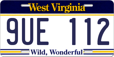 WV license plate 9UE112