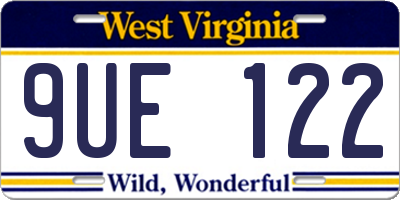 WV license plate 9UE122