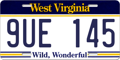 WV license plate 9UE145