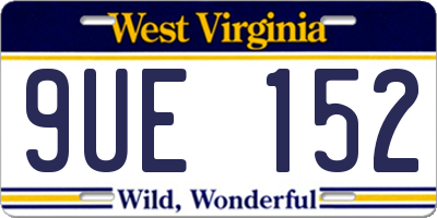 WV license plate 9UE152