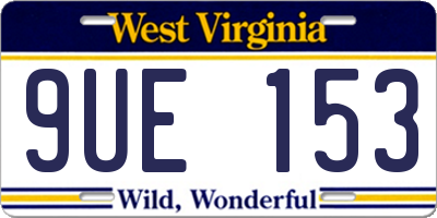 WV license plate 9UE153