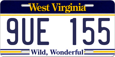 WV license plate 9UE155