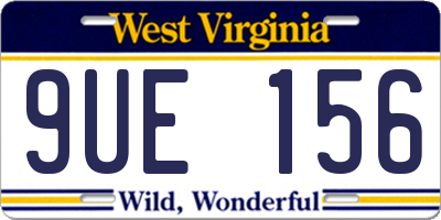 WV license plate 9UE156