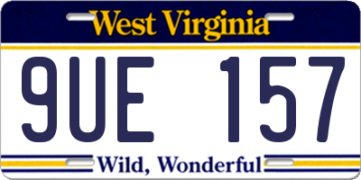WV license plate 9UE157