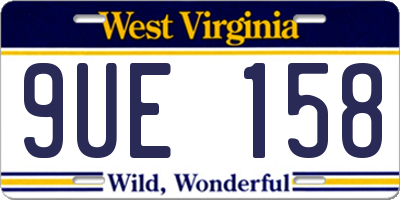 WV license plate 9UE158