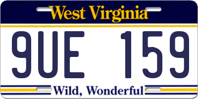 WV license plate 9UE159