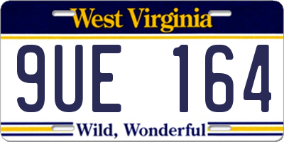 WV license plate 9UE164