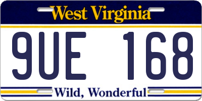 WV license plate 9UE168