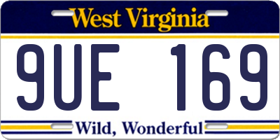 WV license plate 9UE169