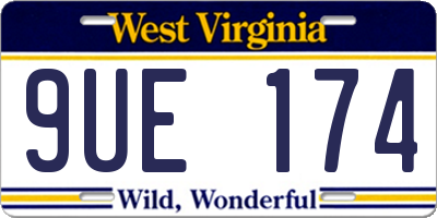 WV license plate 9UE174