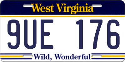 WV license plate 9UE176