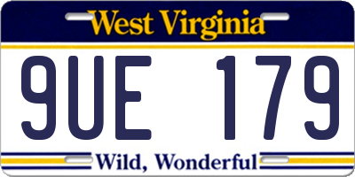 WV license plate 9UE179