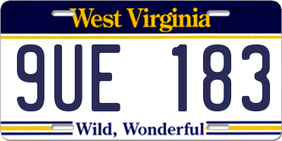 WV license plate 9UE183