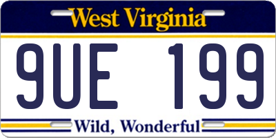 WV license plate 9UE199