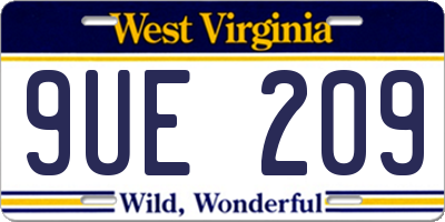 WV license plate 9UE209