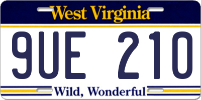 WV license plate 9UE210