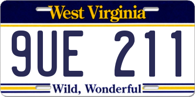WV license plate 9UE211
