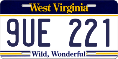 WV license plate 9UE221