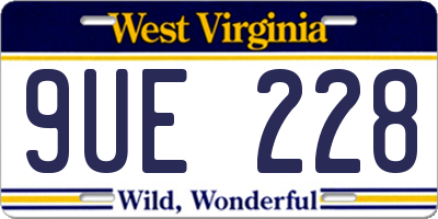 WV license plate 9UE228
