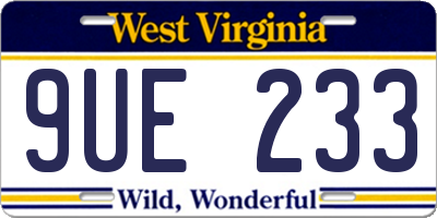 WV license plate 9UE233