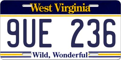 WV license plate 9UE236