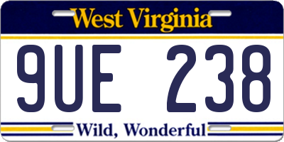 WV license plate 9UE238