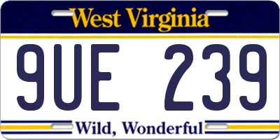 WV license plate 9UE239