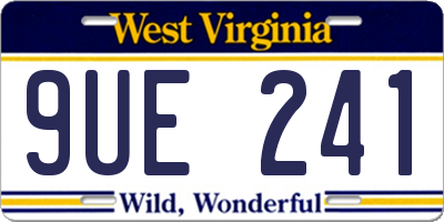 WV license plate 9UE241